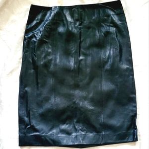 Talbots Black Leather Skirt Size 2